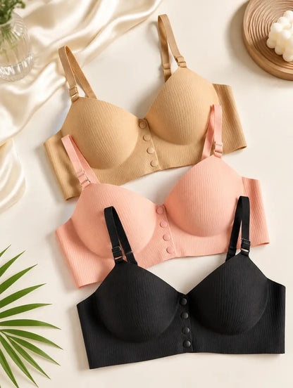 3 pièces de sous-vêtements pour femmes, soutiens-gorge sans couture et sans fil