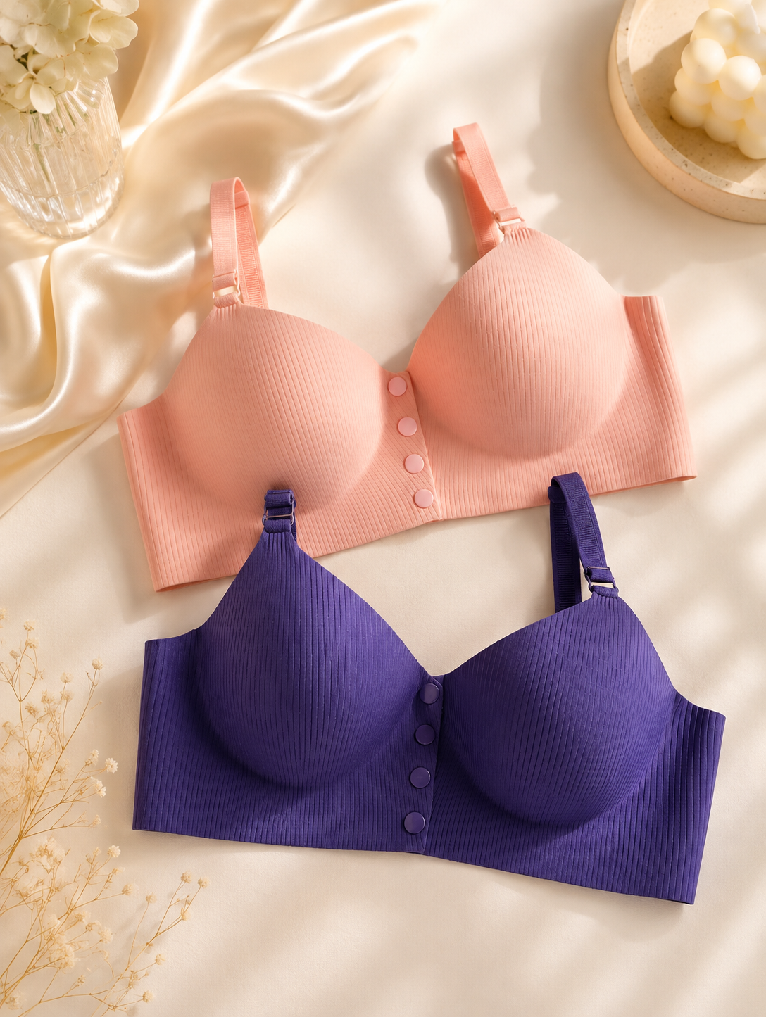 3 pièces de sous-vêtements pour femmes, soutiens-gorge sans couture et sans fil