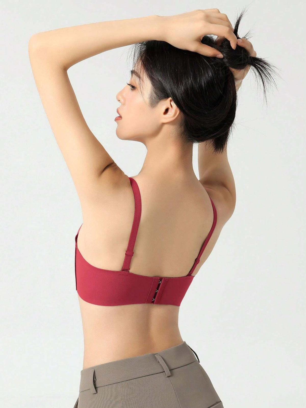 Brassière matelassée avec fermeture frontale haute maintien pour femmes, sans fil