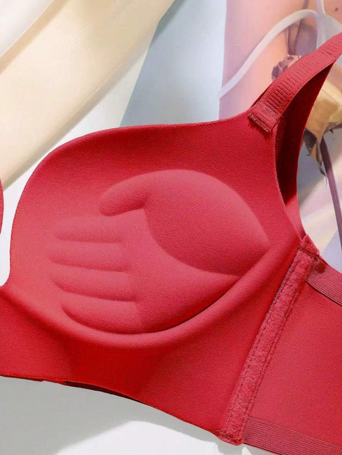 Brassière matelassée avec fermeture frontale haute maintien pour femmes, sans fil